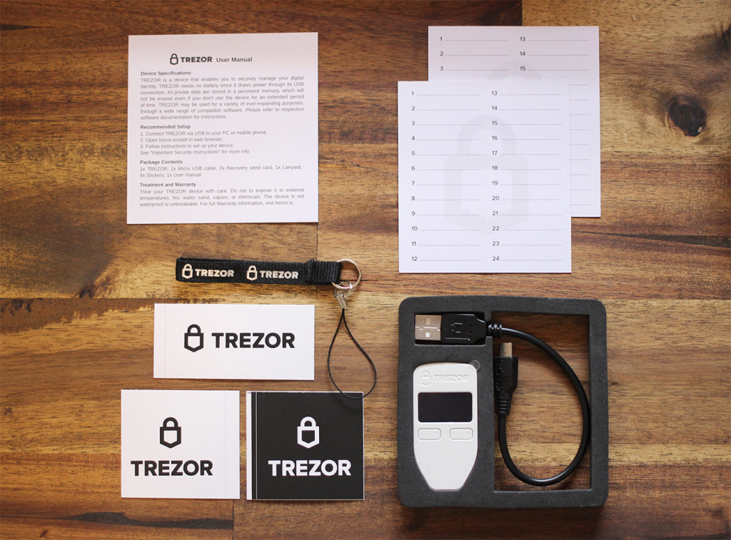 Trezor One review unboxing